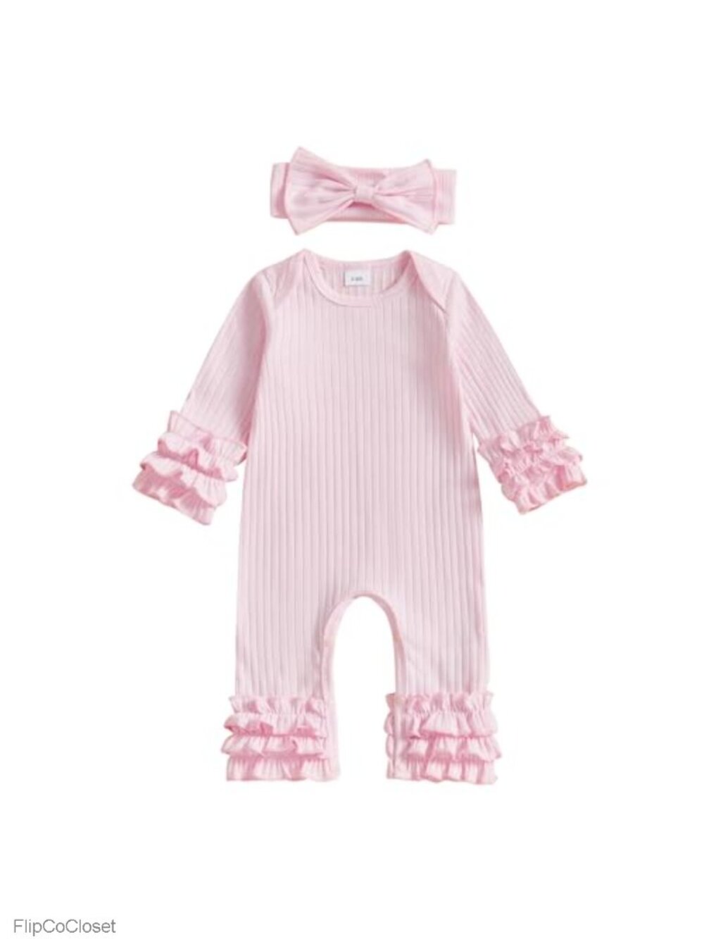 Newborn Girls Cotton Romper Jumpsuit Ruffle Coming Home Outfit